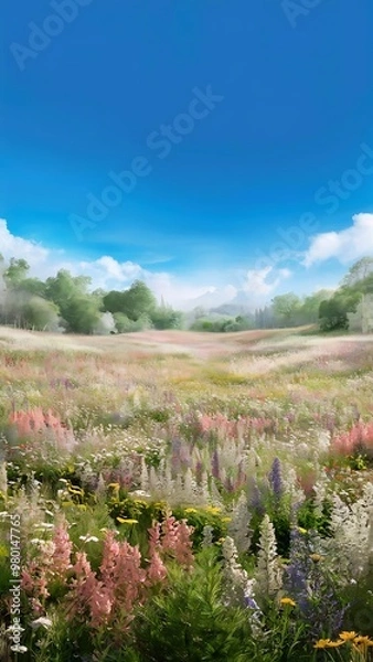 Fototapeta Background of Flowers Field