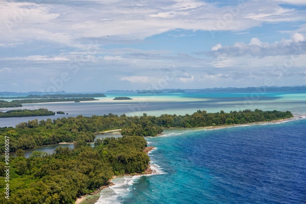 Obraz MICRONESIA - DEC. 2022: Aerial view of Palau islands, Dec. 2023.