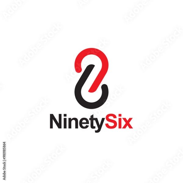 Fototapeta Abstract 96 number logo design vector illustration. Ninety Six logo design idea