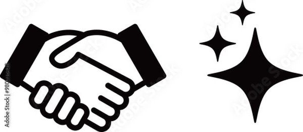 Obraz 握手　アイコン