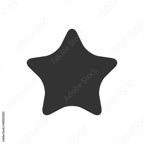 Fototapeta  Black Star Icon with Rounded Edges. black star icon featuring smooth, rounded edges. Perfect for design elements, ratings, or representing achievement and excellence.