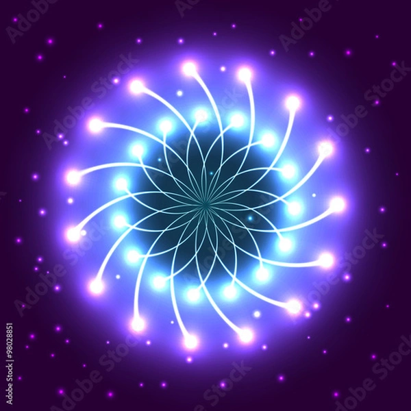 Fototapeta abstract violet star with shining light rays