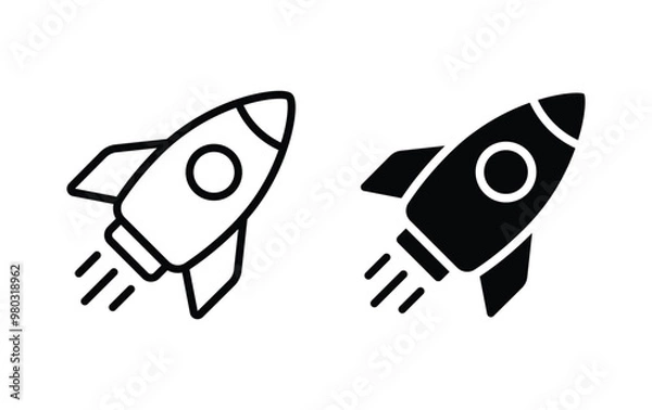 Obraz Rocket icon, rocket sign vector
