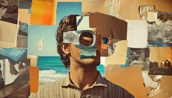 Obraz abstract digital collage art background