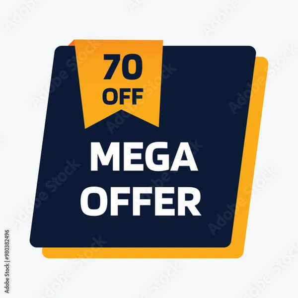 Obraz Mega Sale Offer Tag Fully Editable Vector or EPS