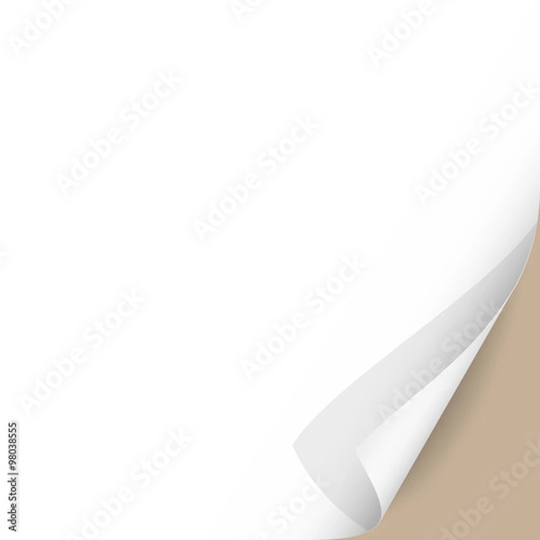 Obraz Curled Paper Corner with Beige Background