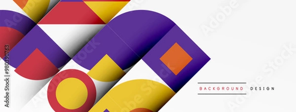 Obraz Geometric design abstract background - circles squares