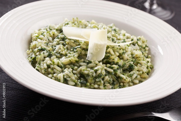 Obraz Spinach risotto with Parmesan
