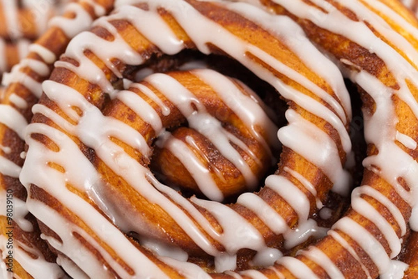Fototapeta Cinnamon Rolls Background. Macro with shallow dof. Selective focus.