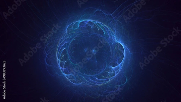 Fototapeta 3D manual rendering abstract round light background. Its not AI Generatd illustration.