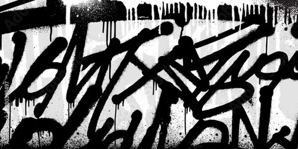 Fototapeta Abstract graffiti background with scribbles and brush hand-drawn style. Street art graffiti urban theme for prints, banners, and textiles in vector format.