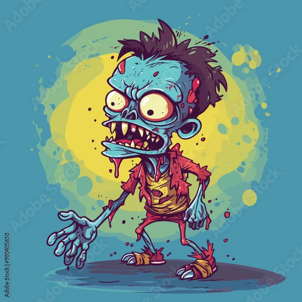 Obraz Zombie with Torn Clothes and Guts Showing