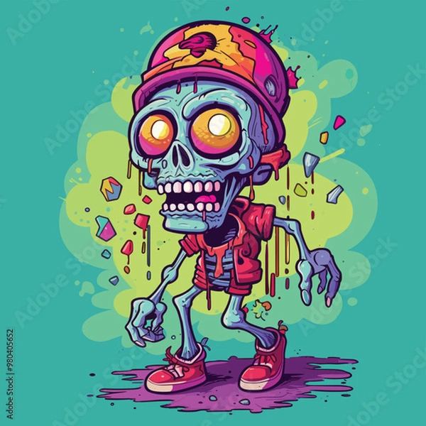 Obraz Zombie with Cap and Bag