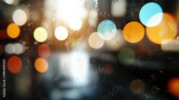 Fototapeta Abstract colorful light bokeh backdrop