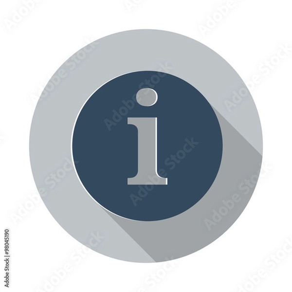 Obraz Flat Information icon with long shadow on grey circle