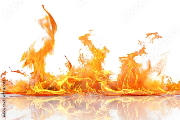 Obraz Fire isolated on white background