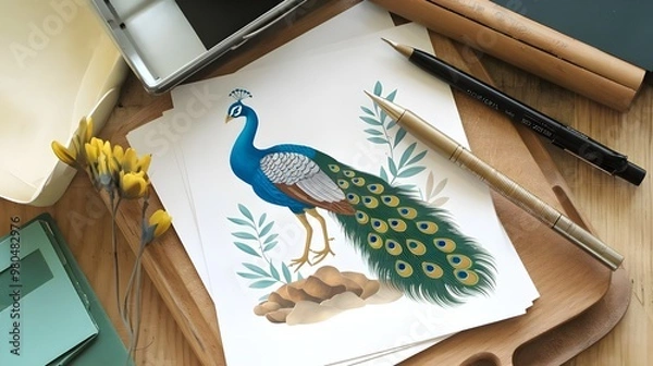 Obraz An example of an Indian peacock
