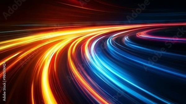 Fototapeta Abstract light trails with a blank space for text 