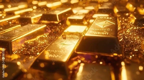 Obraz Bitcoin real dargestellt in Gold und grafischen Elementen