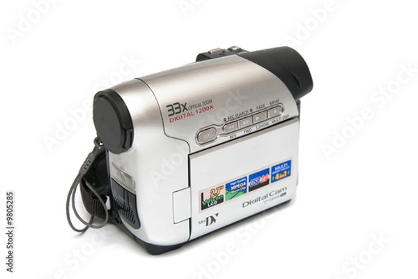 Fototapeta modern digital video camera isolated on white