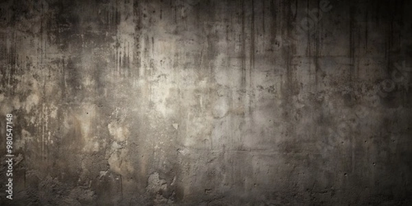 Obraz Dark textured concrete wall background with subtle roughness and natural imperfections, providing ample copy space for headers, logos, or text overlays.