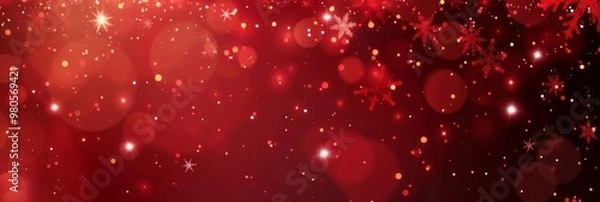 Fototapeta A vibrant red holiday background featuring sparkling glitter and bokeh lights creating a magical festive atmosphere ideal for Christmas, New Year, and celebratory designs to bring cheer and joy