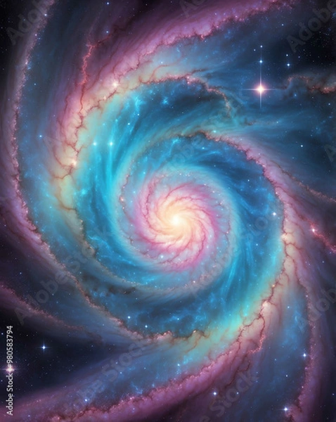 Fototapeta Soft stardust pattern with a cosmic swirl