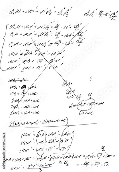 Fototapeta Mathematical equation. Incorrect solution. Search for solution.