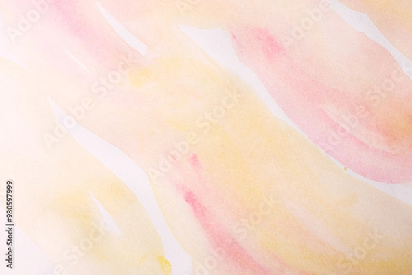 Fototapeta Watercolor abstract background peach yellow  colors.