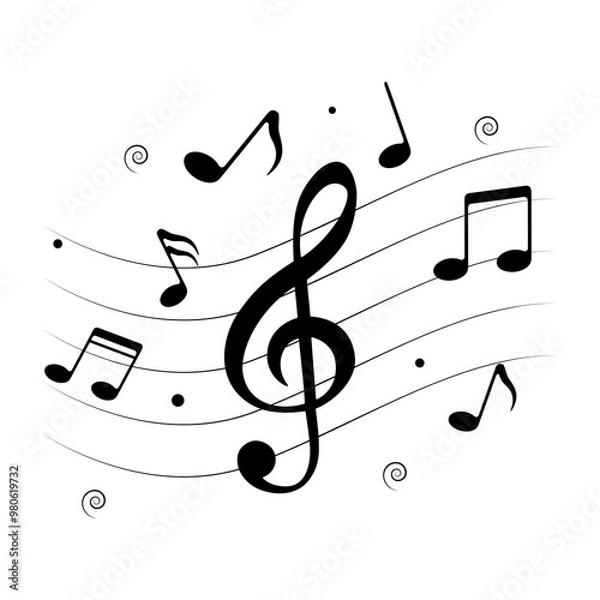 Fototapeta Music notes symbol. vector illustration