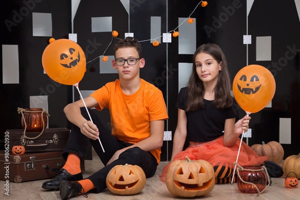 Fototapeta Halloween photo shoot in the studio