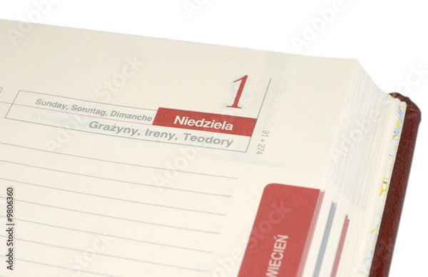 Fototapeta The calendar book, notebook.