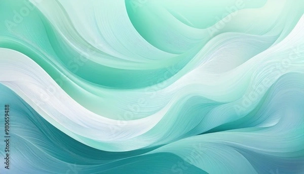 Fototapeta Abstract blue and white waves