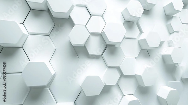 Fototapeta Abstract White Hexagonal Background   3D White hexagonal art. 
 