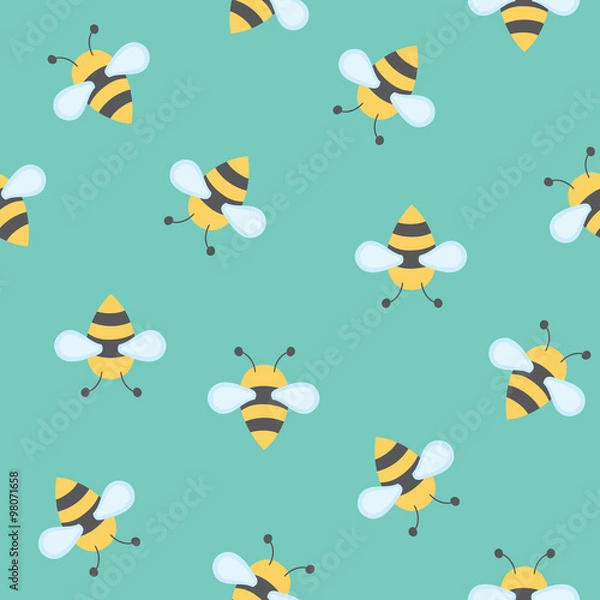 Obraz seamless vector pattern with bees