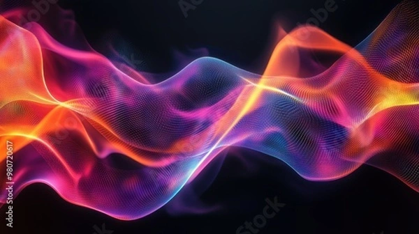 Fototapeta 3D rendering of ribbons and silk