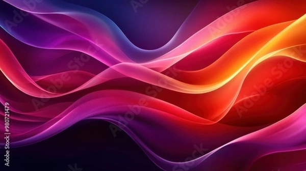 Fototapeta 3D rendering of ribbons and silk