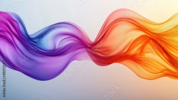 Fototapeta 3D rendering of ribbons and silk