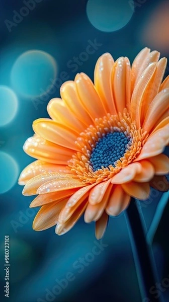 Fototapeta Gerbera flower close-up in macro photography