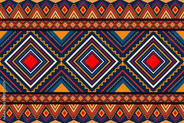 Fototapeta Geomatric Ethnic Seamless Pattern Print Fabric