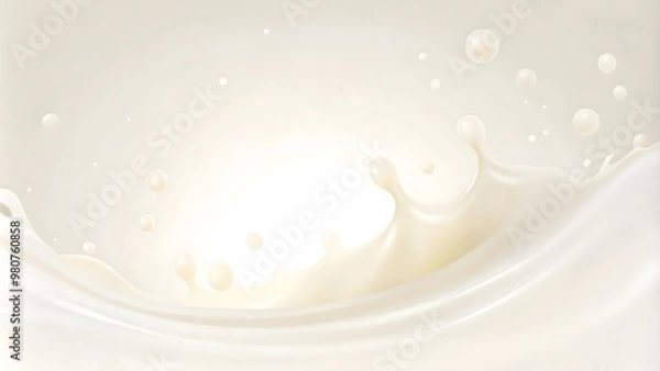 Obraz a splash of milk that is being poured abstract background. Generative AI
