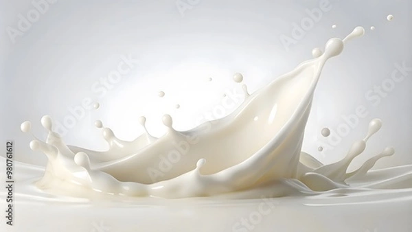 Obraz a splash of milk that is being poured abstract background. Generative AI
