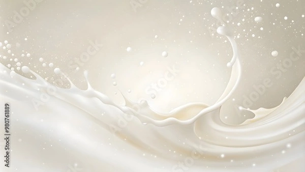 Obraz a splash of milk that is being poured abstract background. Generative AI