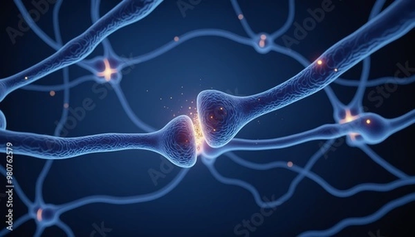 Fototapeta Synaptic Transmission in the Human Brain