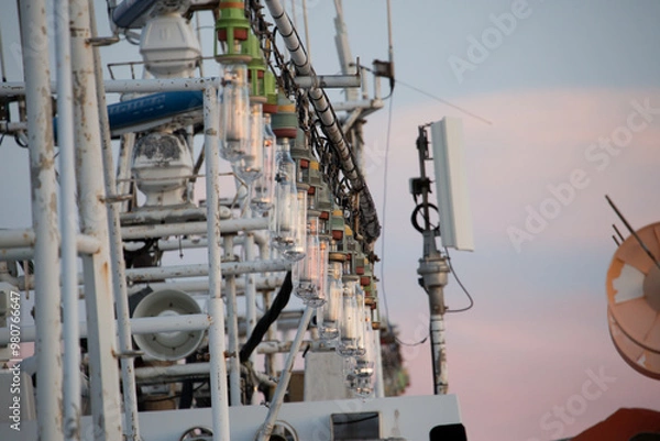 Obraz イカ釣り漁船