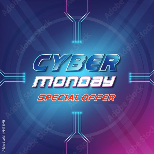 Fototapeta Cyber Monday Special Offer. Promotion sale at Social Media