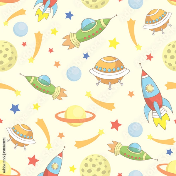 Obraz vector seamless space  pattern 