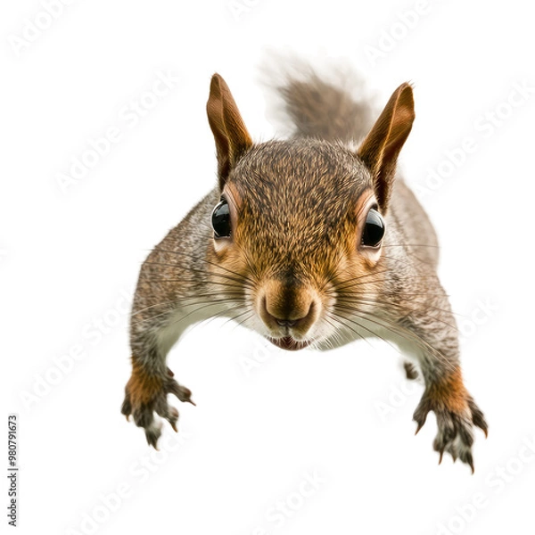 Fototapeta Curious squirrel peering down