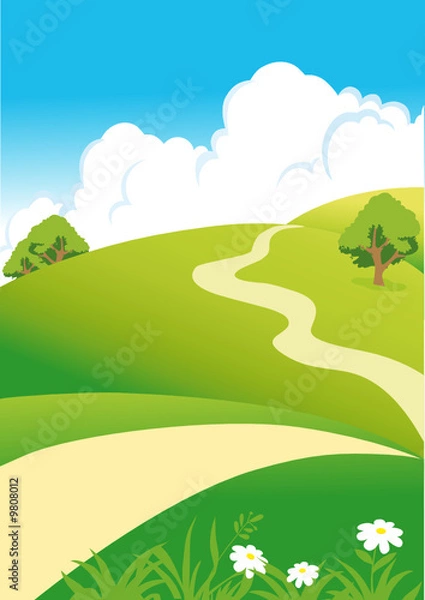 Fototapeta Landscape with clouds