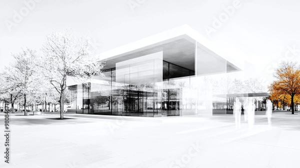 Fototapeta ghostly architectural projections